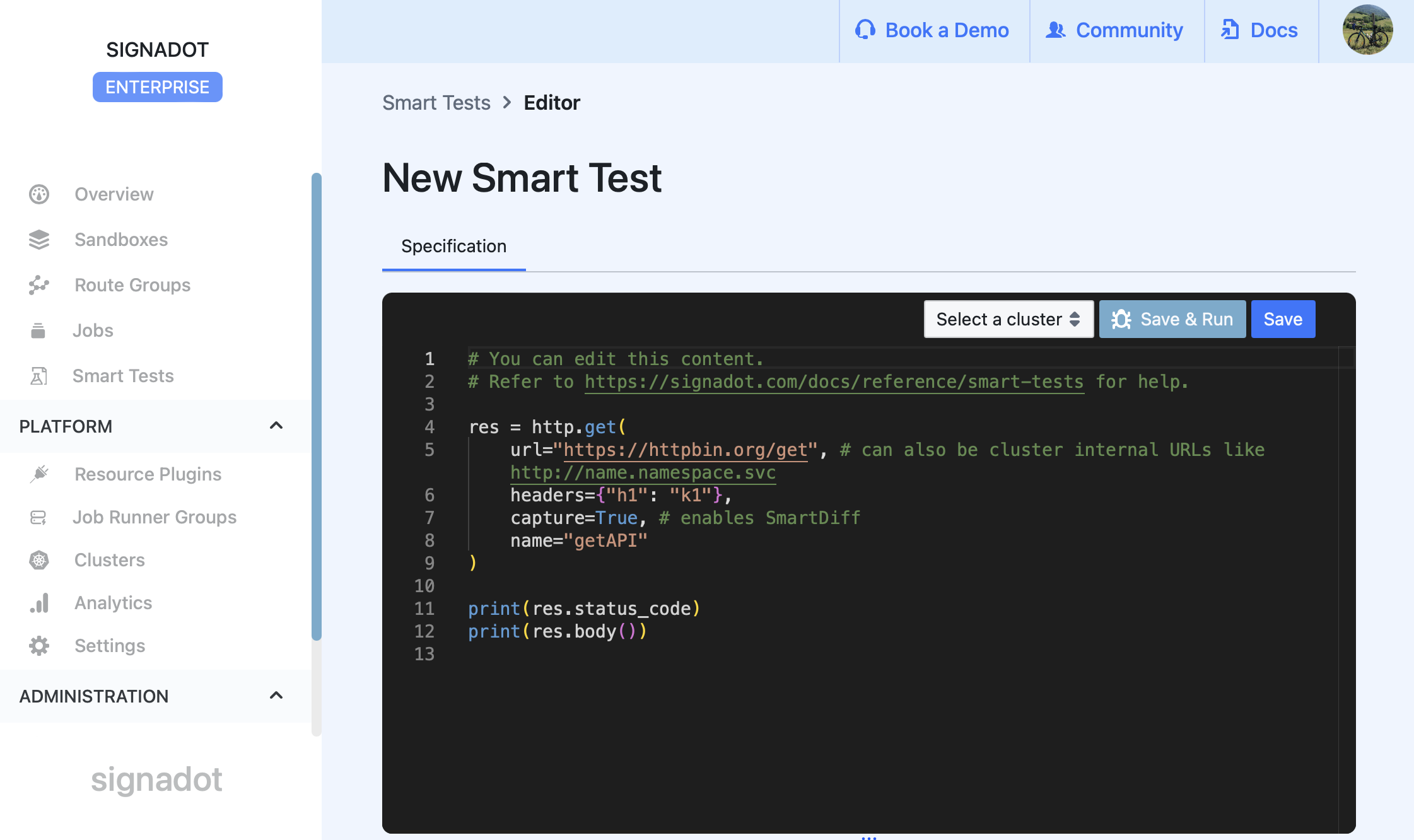 Smart Test Editor