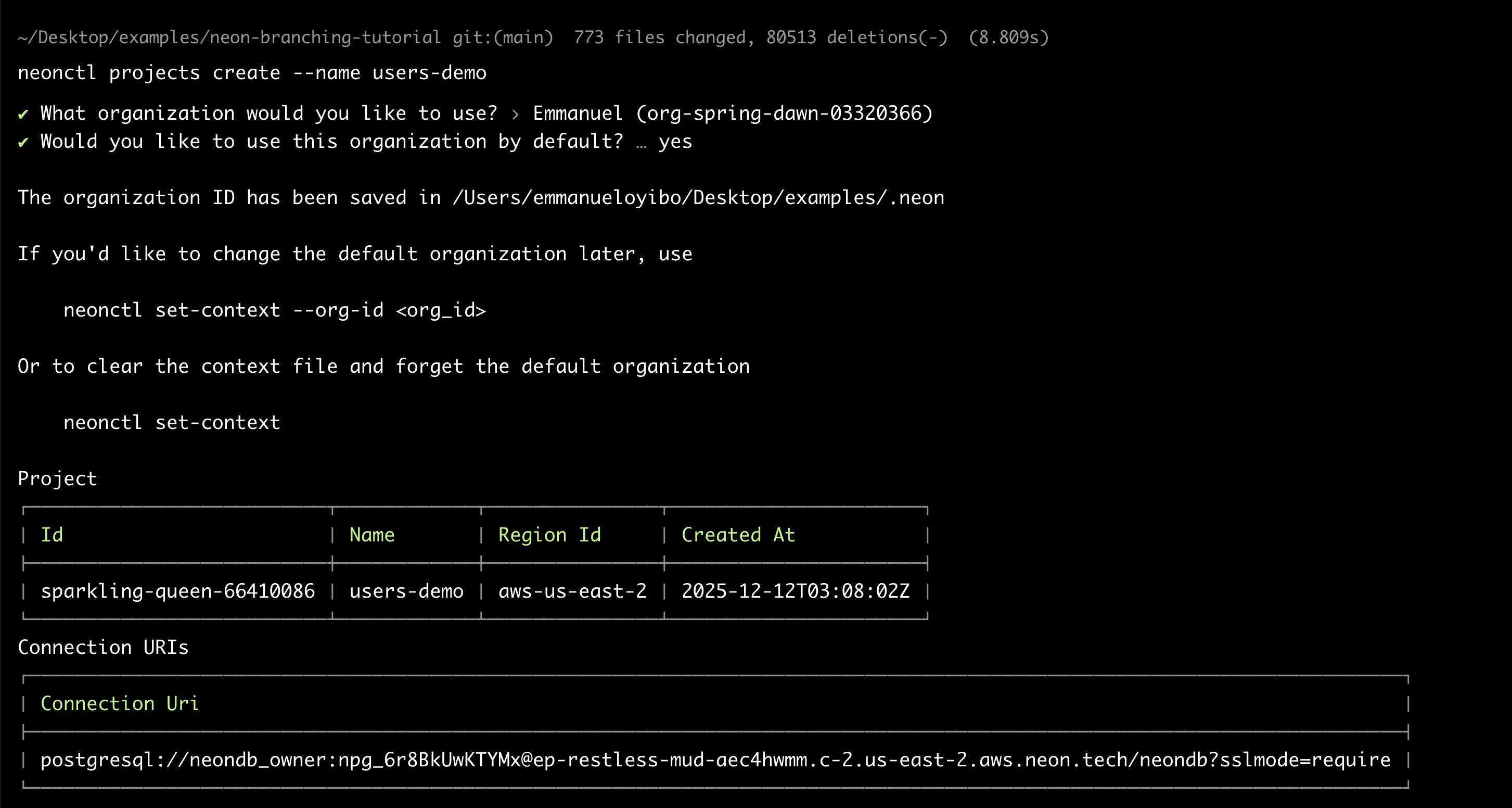 Create a Neon project